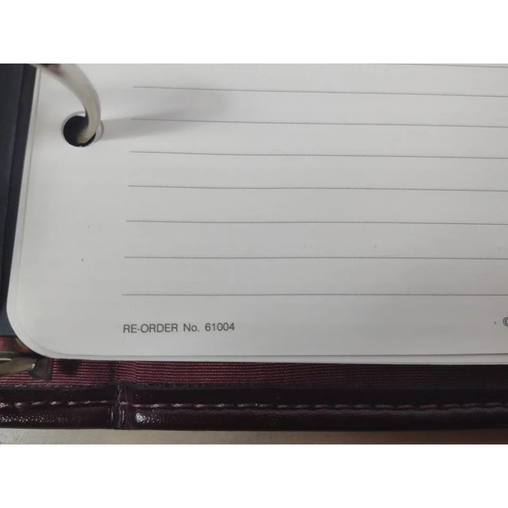 VTG 1998 FRANKLIN QUEST Leather 7-Ring Planner Binder ORGANIZER USA Burgundy